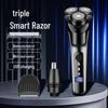 Lingke 5000 Men's Three-Head Double-Ring Floating Electric Razor with Digital Display