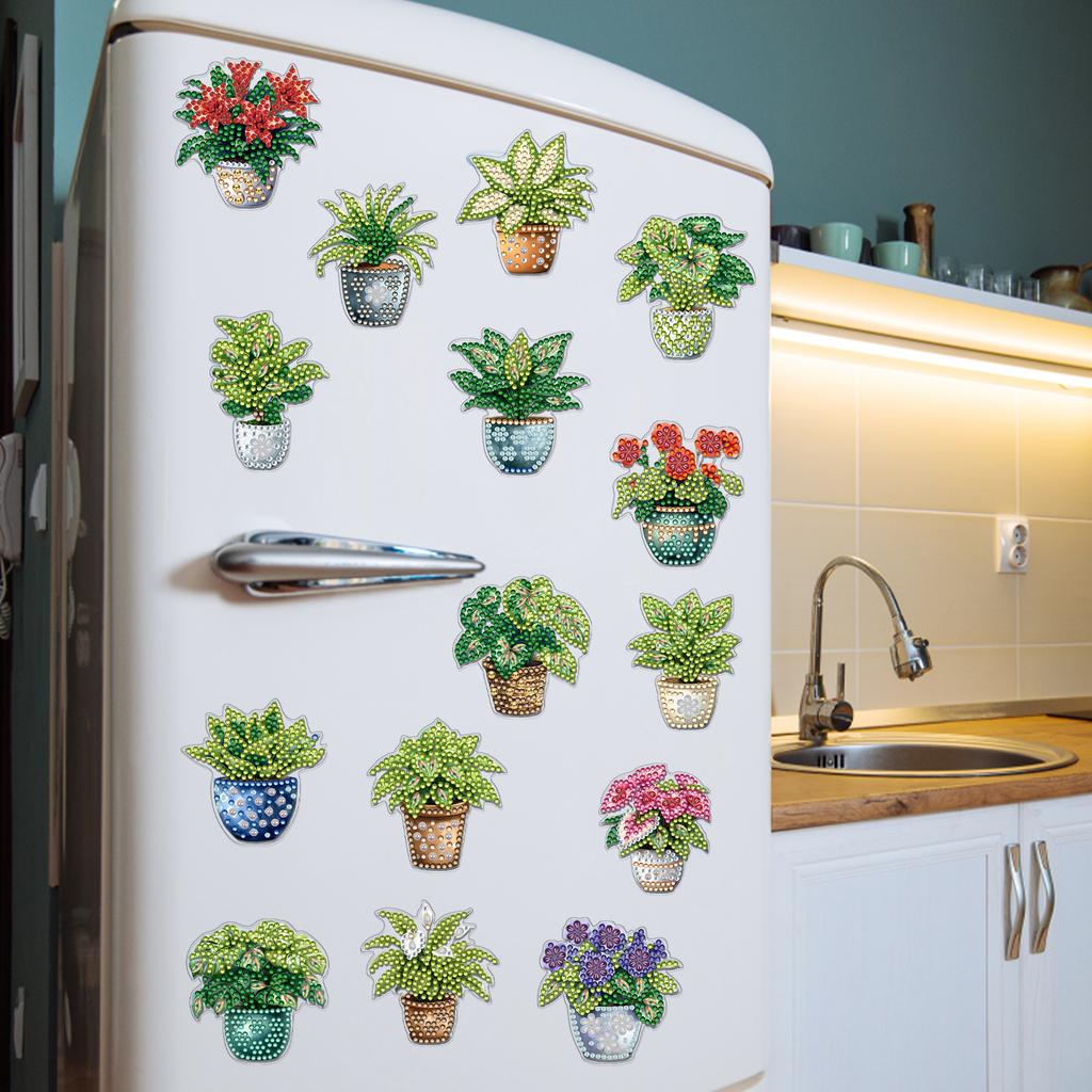 15 st 2D/Platt Akryl DIY Konst Kylskåpsmagnet Kylskåpssticker Specialformad Borr för Vuxna Nybörjare Heminredning