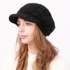 New Autumn and Winter Women's Velvet and Thickened Wool Cable Knit Cap  Fashionable Warm and Cold Proof Beret Knitted Hat