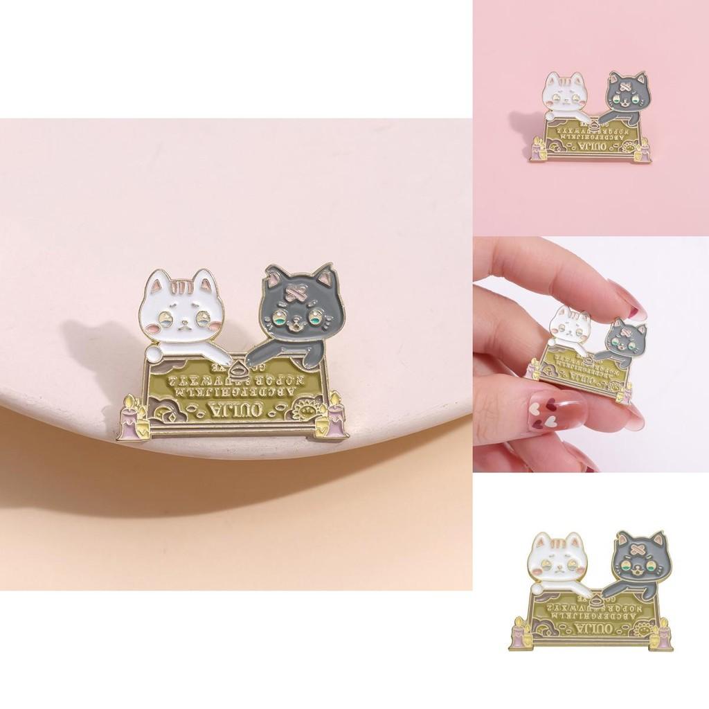 Adorable Cat-themed Cute Couple Brooch In All-matching Alloy Material For Unique Fashion