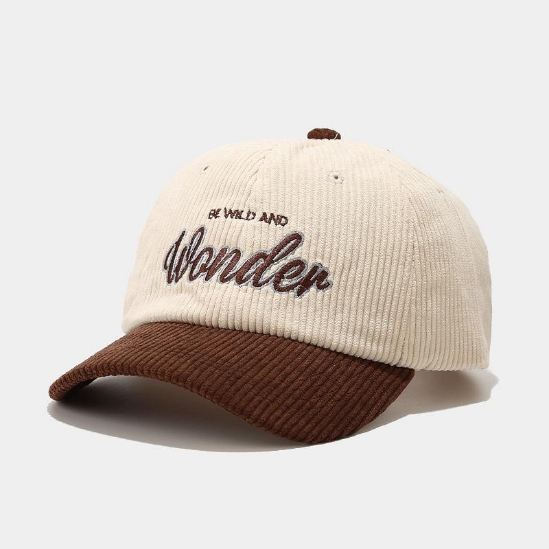 

Fashion Autumn Winter Corduroy Baseball Cap For Men Women Vintage WONDER Letter Embroidery Keep Warm Snapback Hat Hip Hop Gorras кофейный