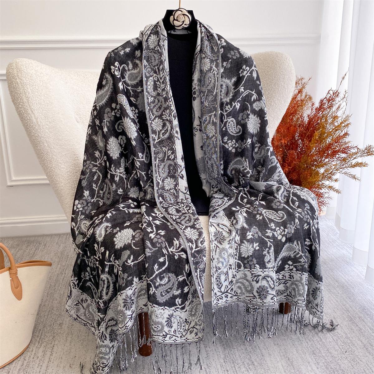 

[T755] Этнический стиль жаккардовое одеяло с кисточками пейсли пашмина зимний теплый платок шаль обертывание роскошный шарф женский шейный платок пончо 70x180cm