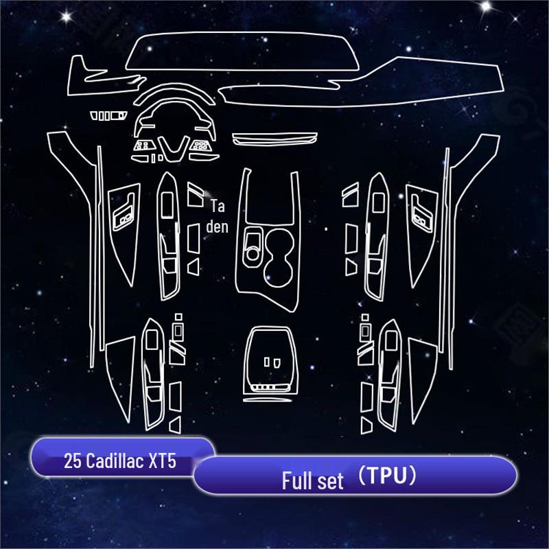 Interior, navigation, and console screen protection film for 2025 Cadillac XT5 models.