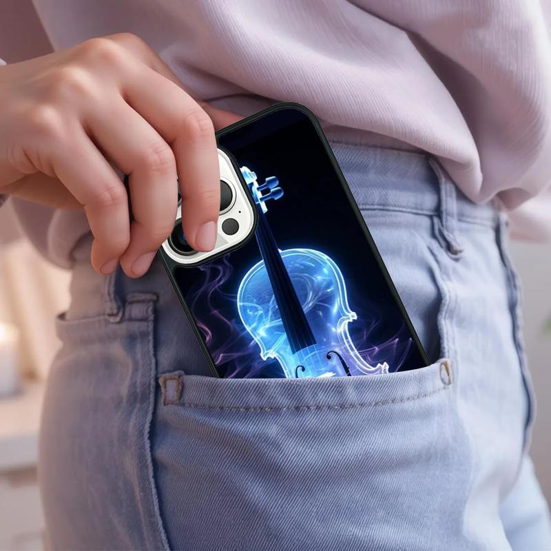 Music Violin Phone Case For iPhone 17 Air 15 16e 14 13 Pro Max Coque 12 11 Pro Max PLUS Cover