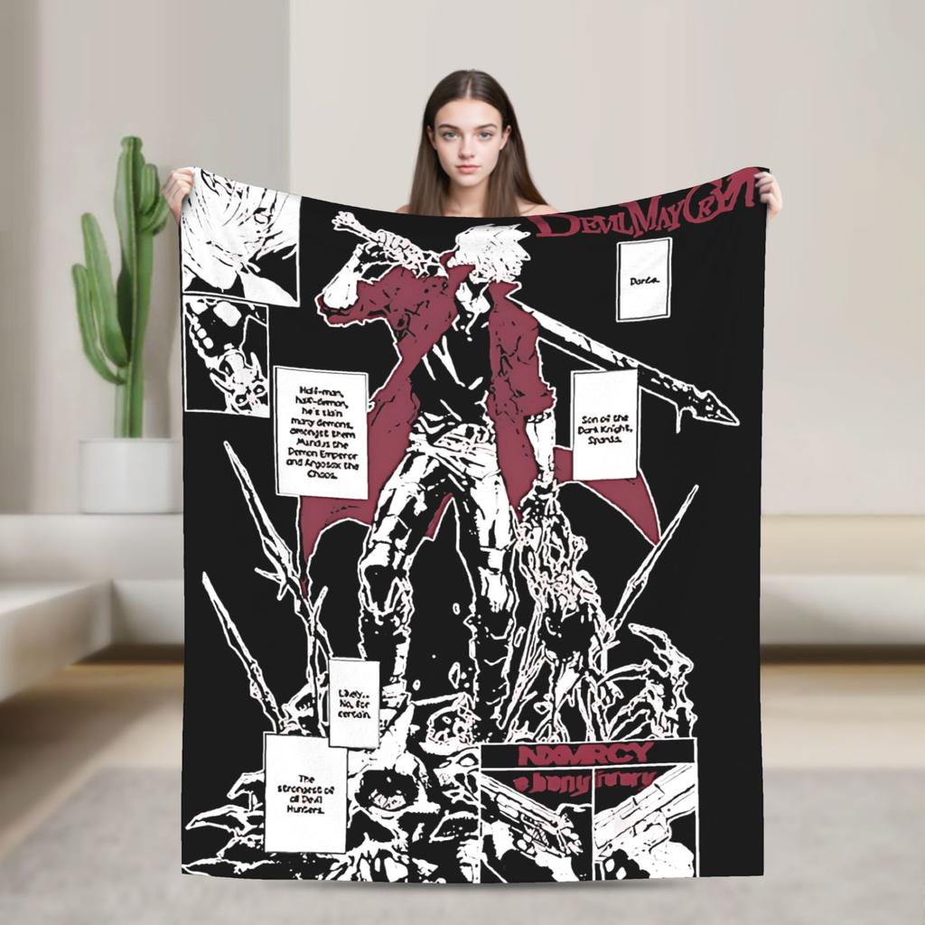 Devil May Cry 5 Dante Blanket  Airplane Travel Flannel Bedding Throws For Living Room Super Soft Design Quality Bedspread