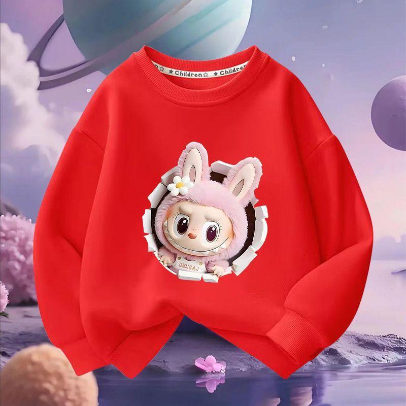 Girls' Fashion Hoodie, Spring and Autumn Children's LBB Loose Long-sleeved Hoodie