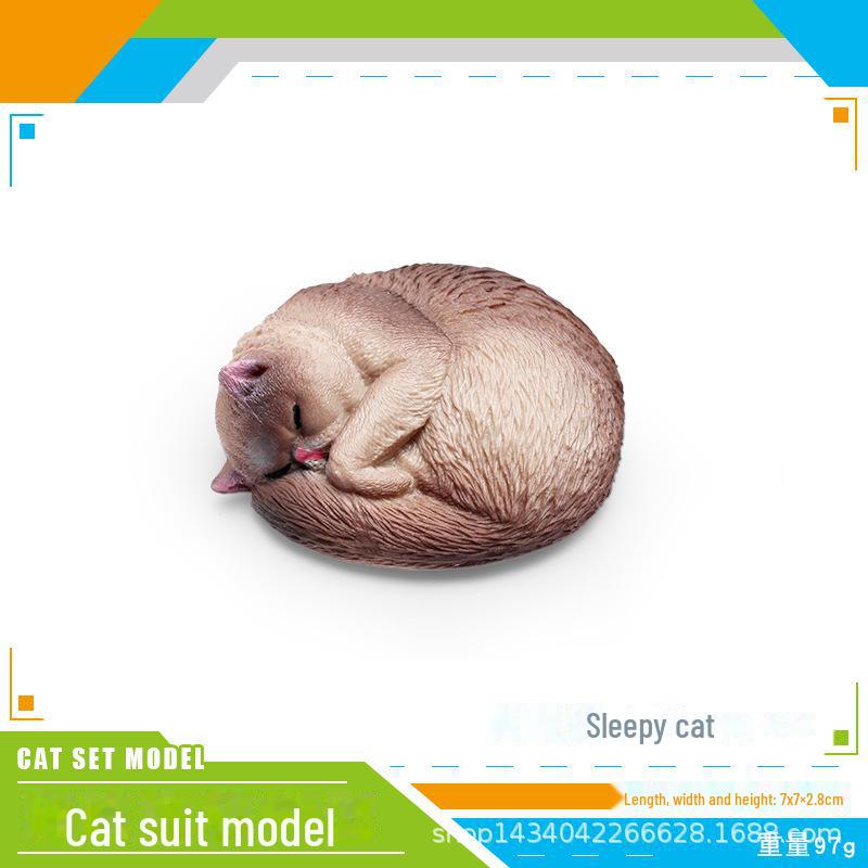 Seashell Cat Figurine: Realistic Kitten Toy Model