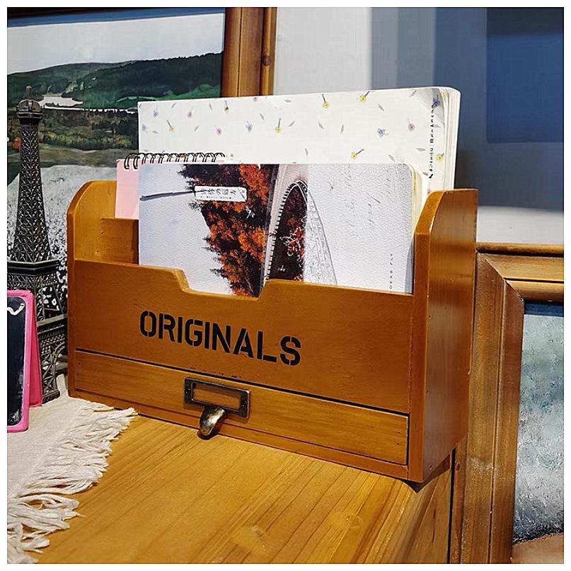 Desktop Stationery & Invoice Storage Box: Office Desk Organizer with Drawers & Compartments