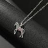 Rainbow Pony Crystal Necklaces For Women Cute Cartoon Animal Choker Collier Fashion Jewelry Accessories Bijoux Gifts