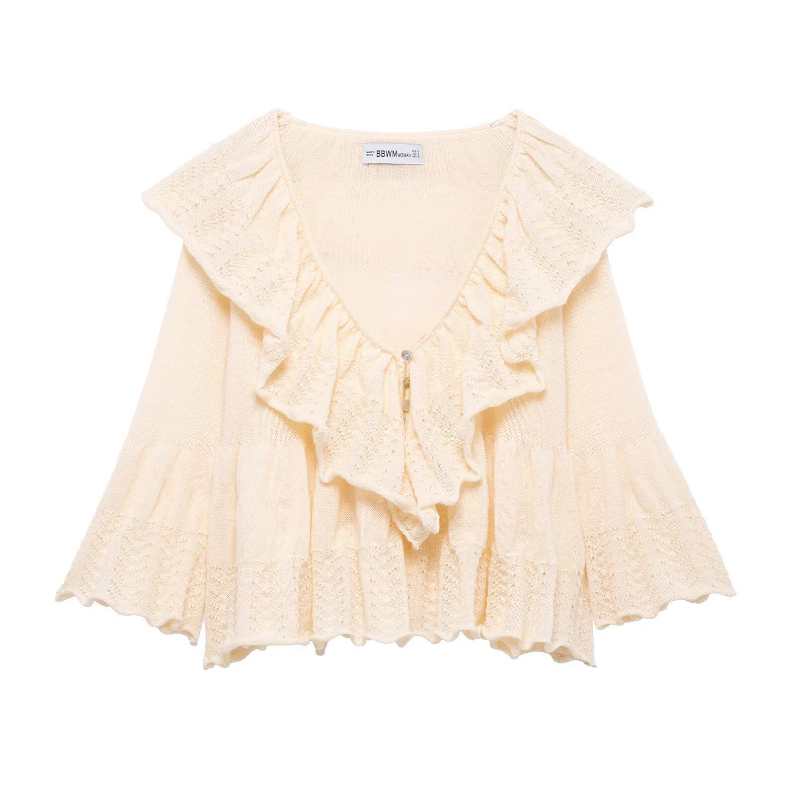 

Весна 2025 Европейский и американский милый многослойный трикотаж Large