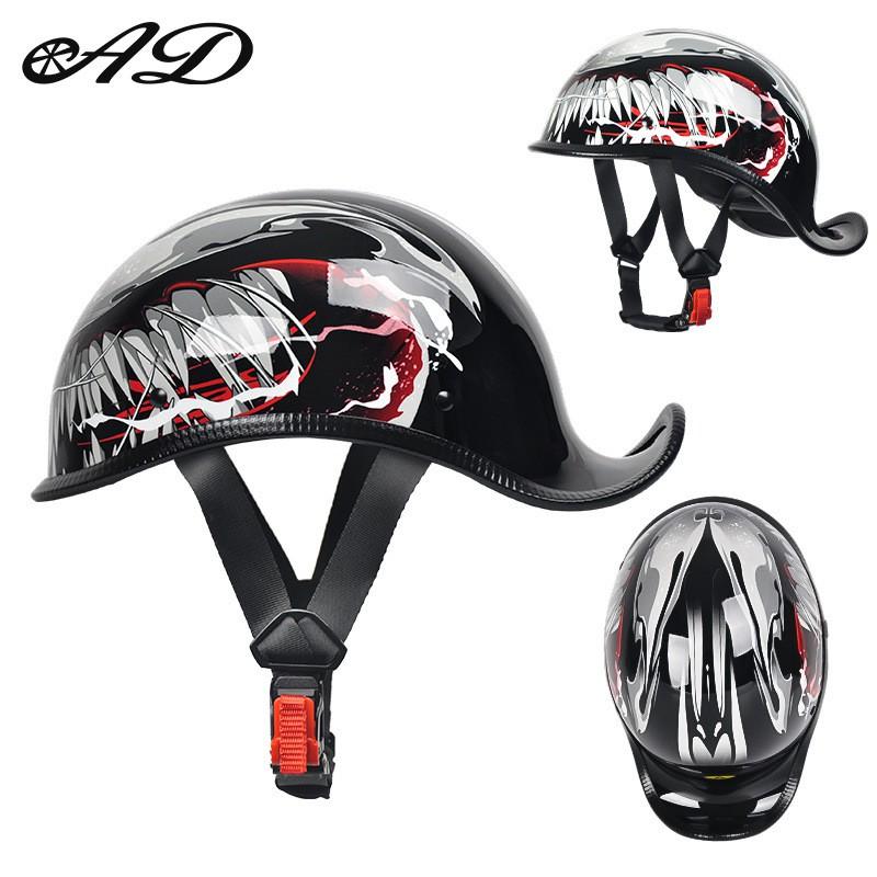 3C Certified Retro-Style Half Motorcycle Helmet Men Women ABS Shell Universal Fit Summer-Friendly Open Face Design