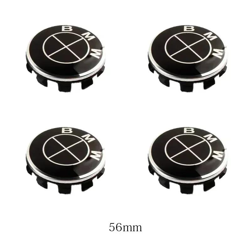 Ta30-4pcs 56mm 68mm Car Logo Wheel Center Hub Caps ABS Tire Cover Sticker For BMW X1 X3 X5 X6 Z4 E60 E38 E53 E70 E85 Accessories