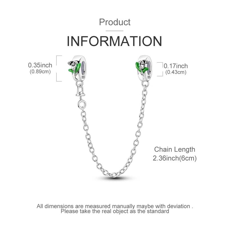 Original Charms Copper Lily Of The Valley Safety Chain Beads Fit Platabracelets For Women Jewelry Making Gifts