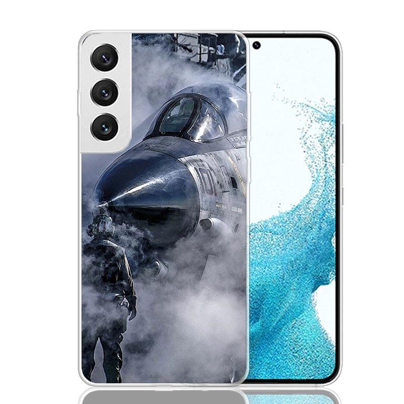 Military Aircraft Warship Fighter Phone Case For Samsung Galaxy S26 Ultra S23 S24 S25 Edge S20 FE S21 S22 Plus Soft Print Shell