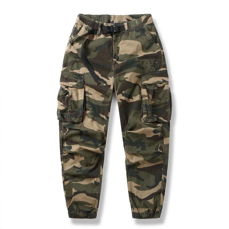 Camouflage Cargo Pants Men's Autumn Multi-pockets Tooling Overalls Outdoor Man Trousers Casual Cotton Leisure Joggers Pants