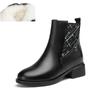 Women's Winter Boots Fashion Shoes Large Size Genuine Leather Women's Short Boots Natural Wool Mid-heel Ladies Martin Boots