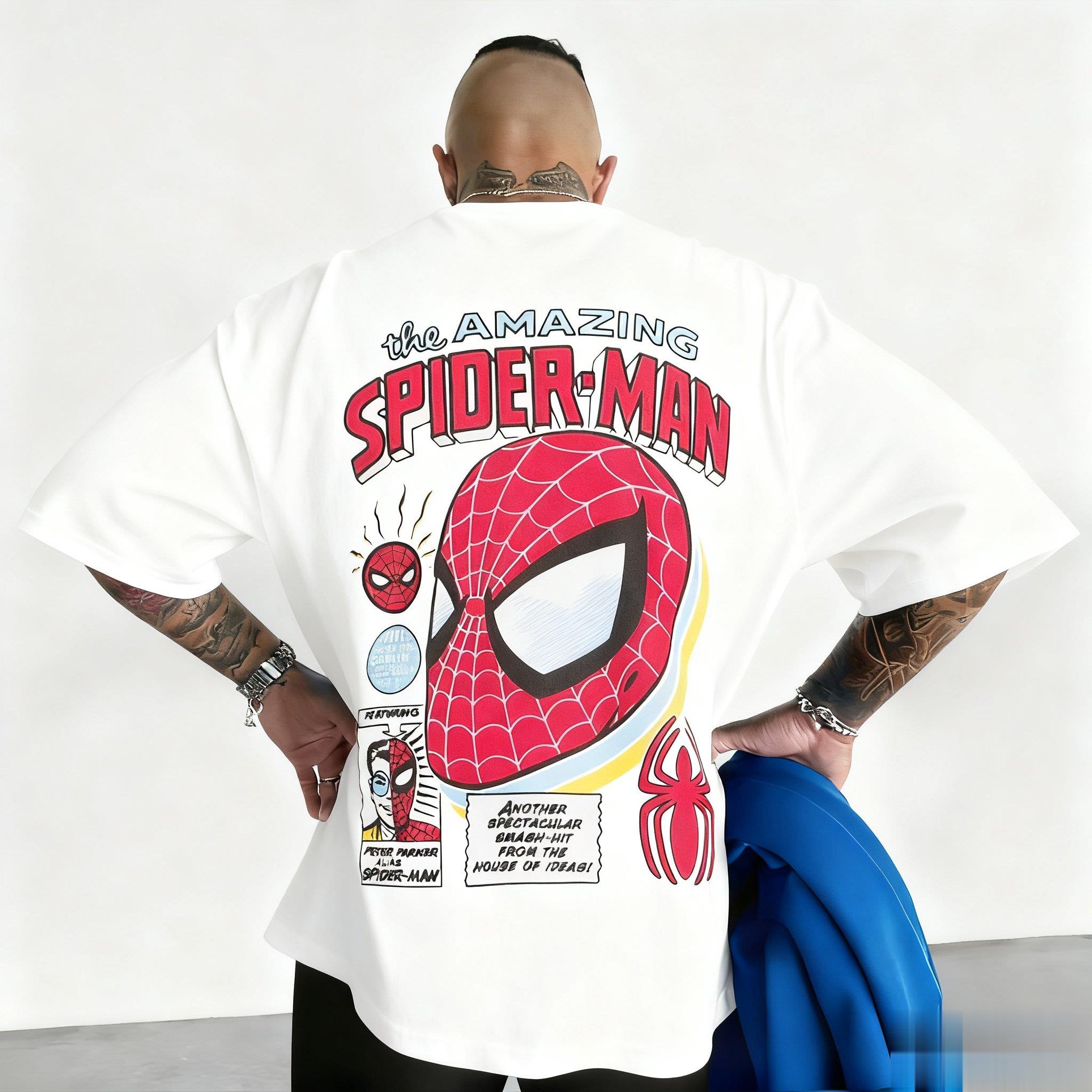 

Marvel 2026 New Fashion Marvel SpiderMan Graphic Comic Print High Quality Unisex Short Sleeve Casual Plus Size TShirt soft 4XL