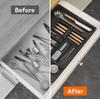 Silverware Drawer Organizer Expandable Utensil Tray with Removable Knife Block Utensil Storage Trays for Knives and Forks