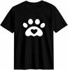 Black Paw Heart Graphic Tee Shirt