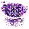 2mm-10mm Mixed Pearl & Resin AB Plated Half-Round ABS Imitation Pearl DIY Accessories