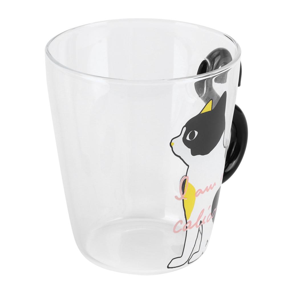 Katze Tasse Kaffee Milch Tee Wasser Glas Kinder Flasche Transparent Hitzebeständig Wiederverwendbare Becher(Weiße Katze )