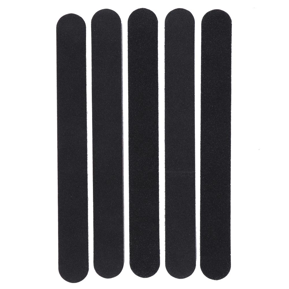 5pcs Sanding Nail File Double Sided Round Head Nail File Salon Nail Art Tool Black