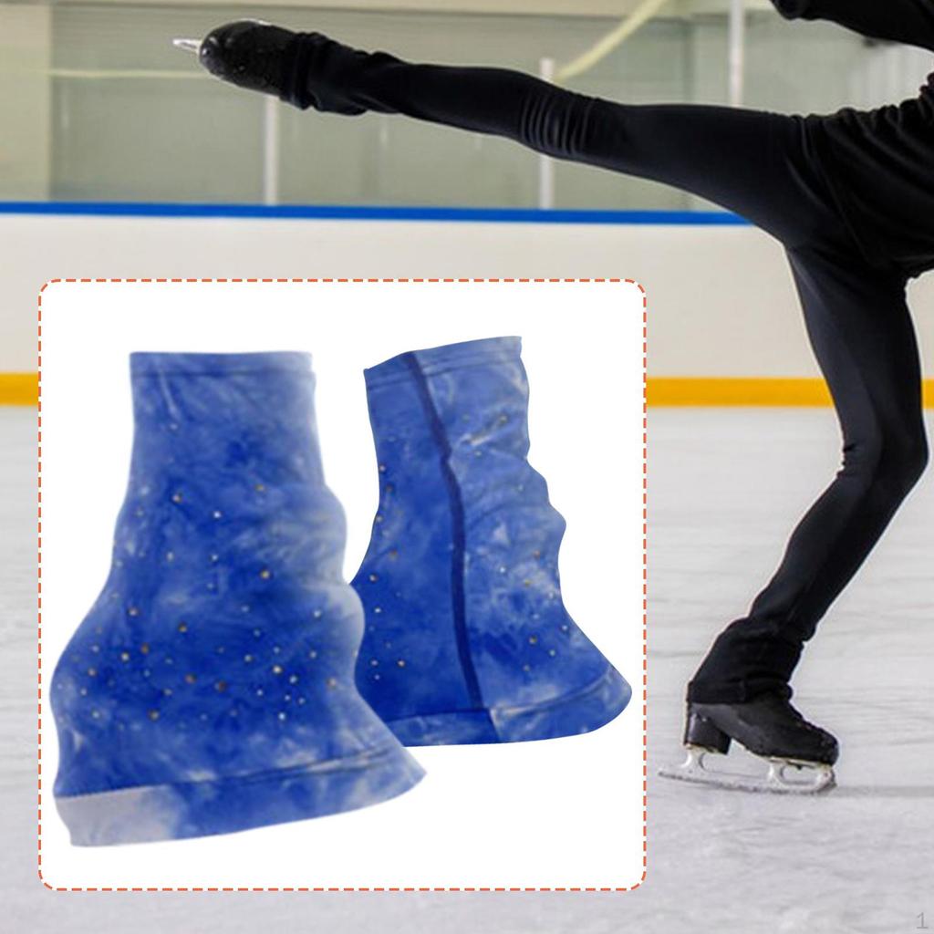 Women Figure Skating Leg Warmers Anti Slip Decorative Lightweight Comfortable Over The Boot