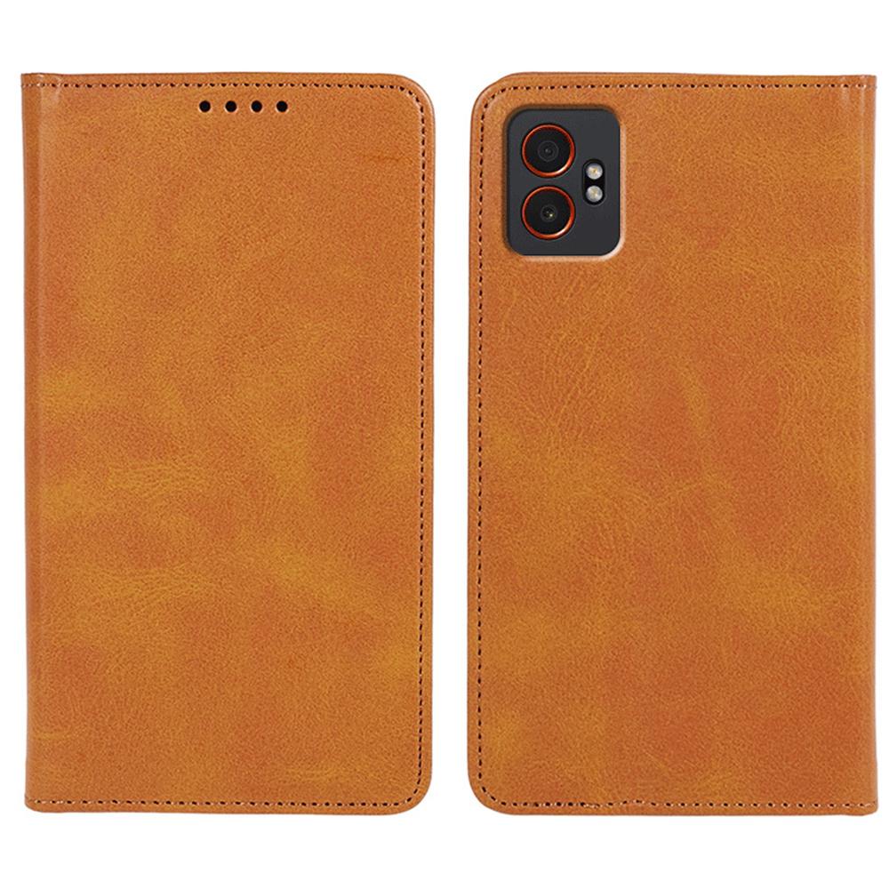 For Samsung Galaxy XCover7 Pro Case Strong Magnetic PU Leather Phone Cover Calf Texture