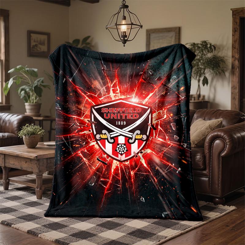Sheffield United Football Print Flannel Blanket Soft Warm Sofa Bed Throw Blanket For Home Office Bedroom