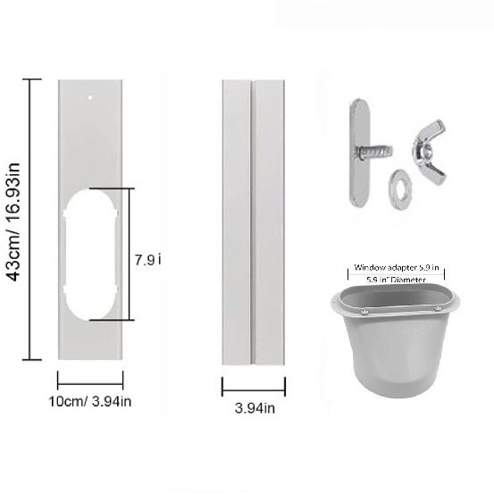 Portable Air Conditioner Window Vent Kit Adjustable Exhaust Hose Adapter Plate for Sliding Windows AC Accessories Home Decor