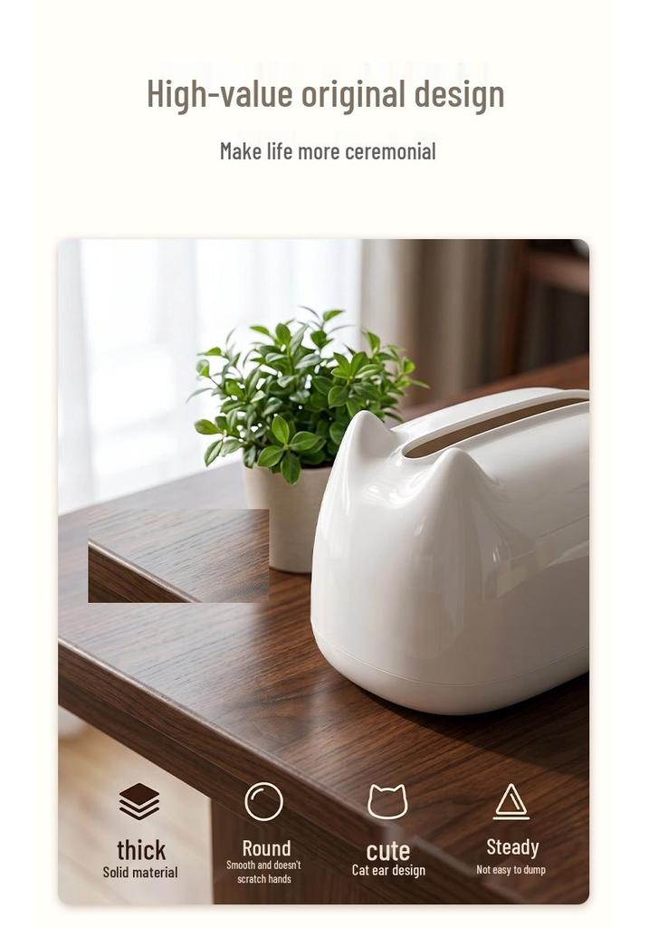 High-End Creative Kitten Tissue Box: Luxury Cute Decor for Living Room & Coffee Table