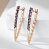 New Best Design Colorful Natural Zircon V Shape Earrings For Women  Rose Gold Color All Matching Daily Luxury Jewelry