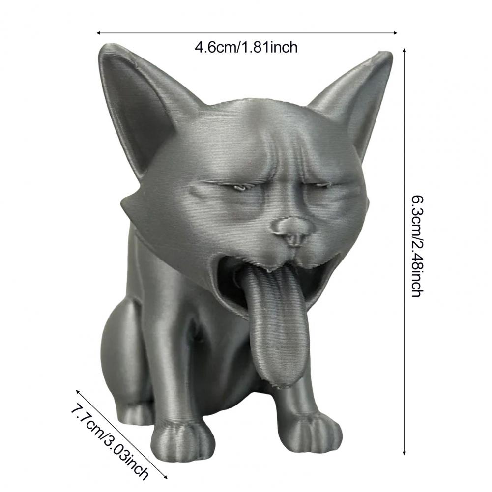 Vomit Cat Statue Durable Cat Figurine Unique 3d Printed Cat Figurine Sculpture for Home Office Decor Vomit Kitten Statue