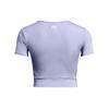 Under Armour UA Motion Crossover Solid Logo Knot Design Round Neck Short Sleeve T-Shirt Women Tops Light-Blue Purple 1383647-539
