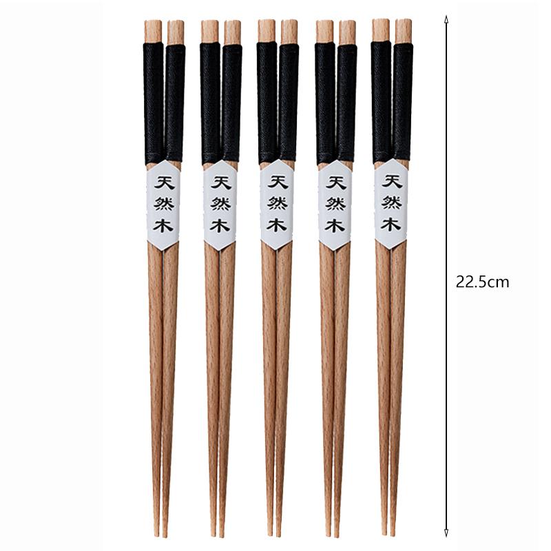 5 Pairs Wooden Chopsticks Wood Chopsticks Set Japanese Sushi Chopsticks Korean Chinese Snack Food Chop Sticks Kitchen Tableware