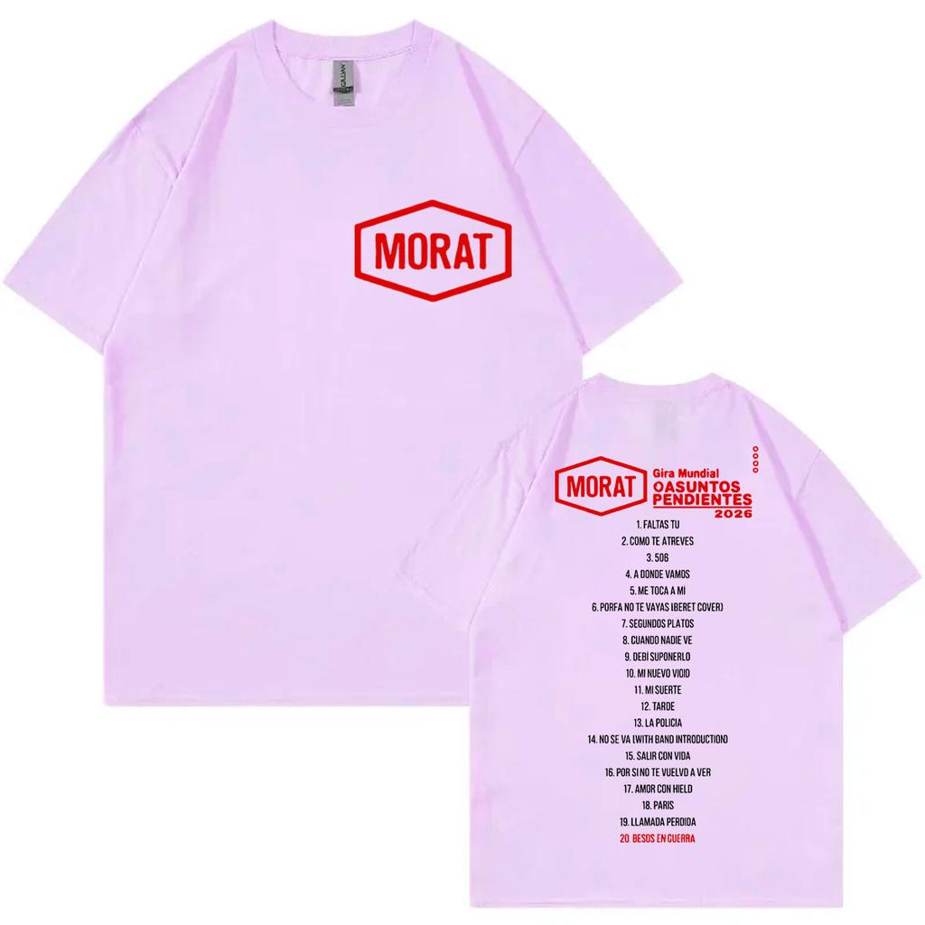 Colombia Band Morat World Tour 2025 Tshirts Unisex Unisex Clothing Fashion Hip Hop Tshirt High Quality Cotton Short Sleeve T Shirt