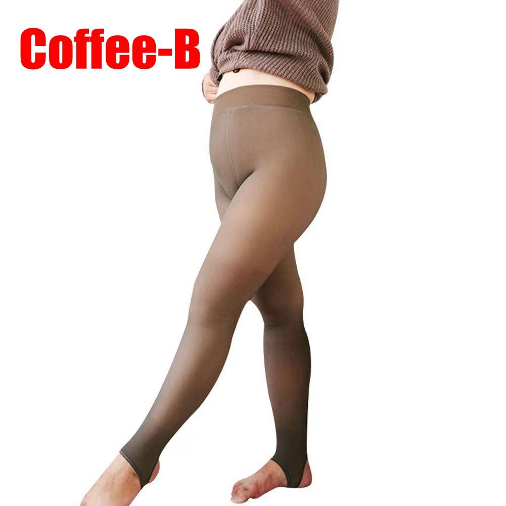 Fleece Lined Tights Women Leggings Thermal Pantyhose Fake Translucent Tights High Waisted Winter Warm Sheer Tight ( 80g No Fleece)