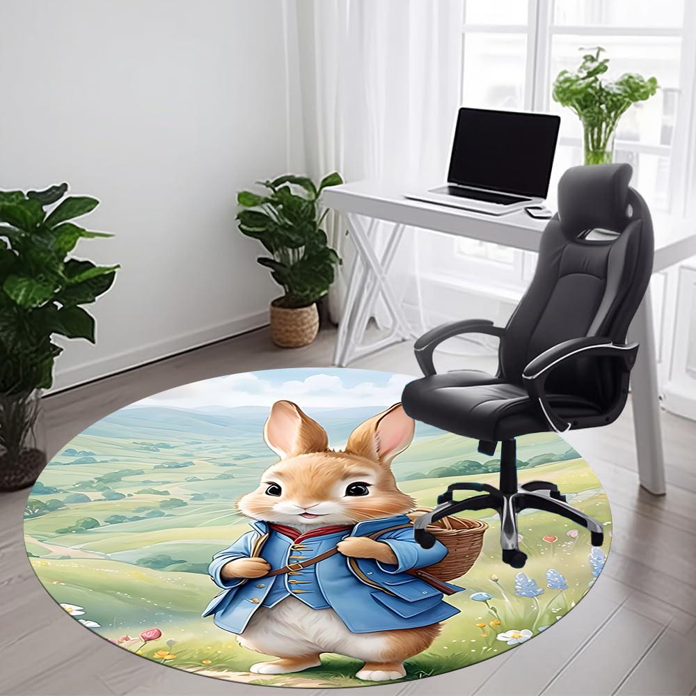 Peter Rabbit Office Round Area Rug, Indoor Mat Suitable For Office, Under Office Chairs Bedroom Living Room Home Decor, DT1212069
