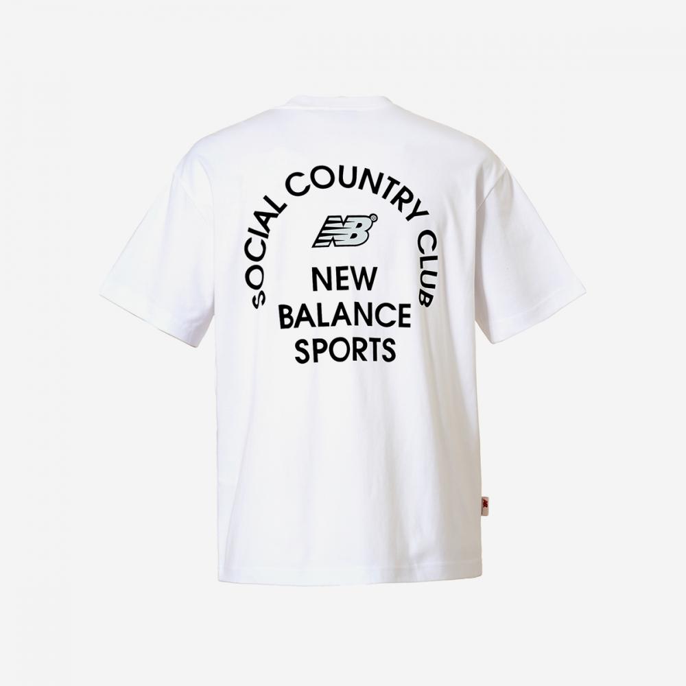 New Balance Uni Shorts Club Graphic Tee Nbnedb2423  10 White