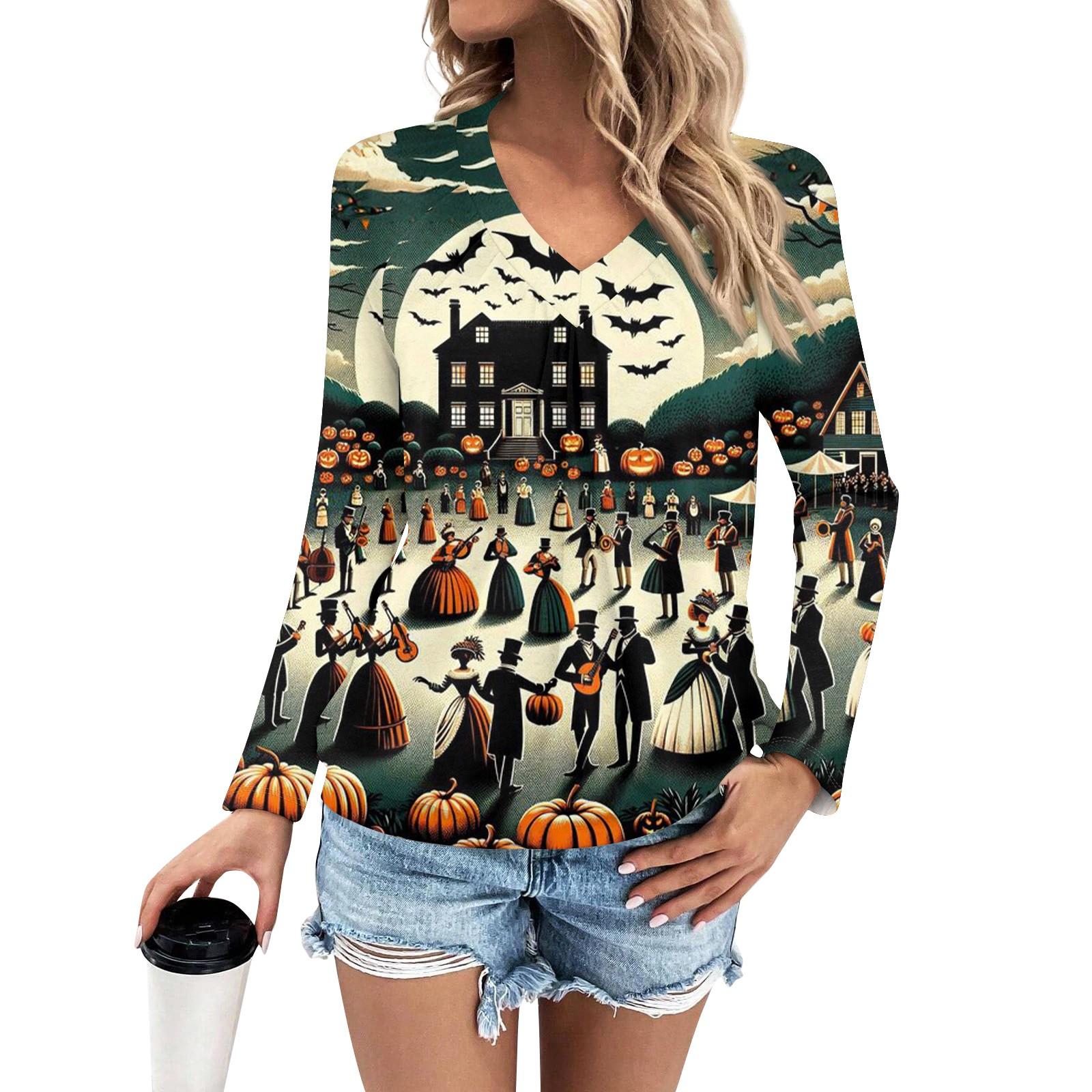 Женская мода V-образный вырез плиссированные полоски принт повседневный длинный рукав — фото 3