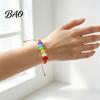 Fashionable Stackable Bracelet Colorful Hearts Bracelet, Handmade Braided Cord String Adjustable Sweet Aesthetic Hand Ornament Heart Shaped Clay Beads