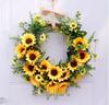 40cm Medium Sunflower Half Circle Wreath