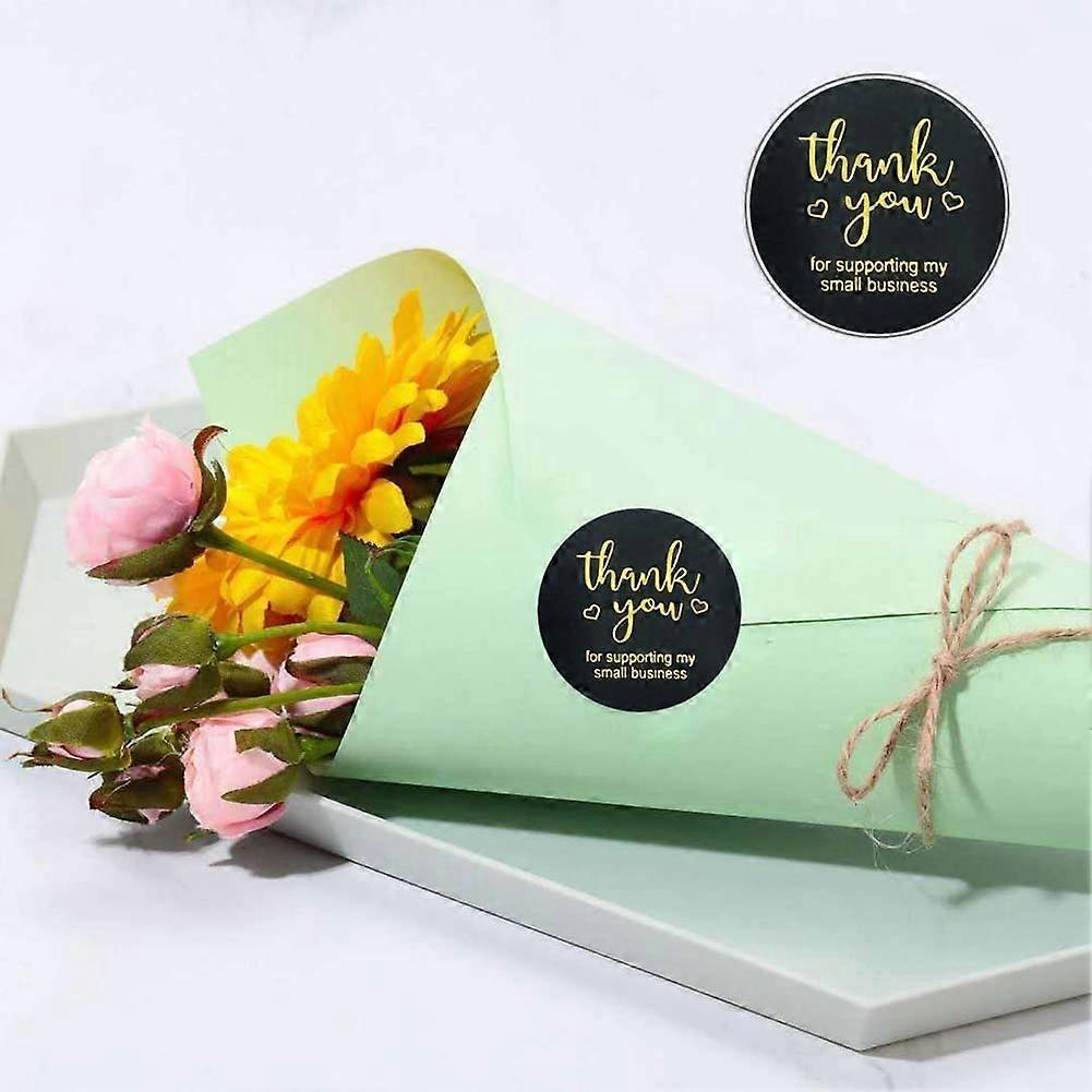 Thank You Stickers Labels Seals Thank You for Supporting My Small Business Stickers Roll,Gold Foil Fonts Black Thank
