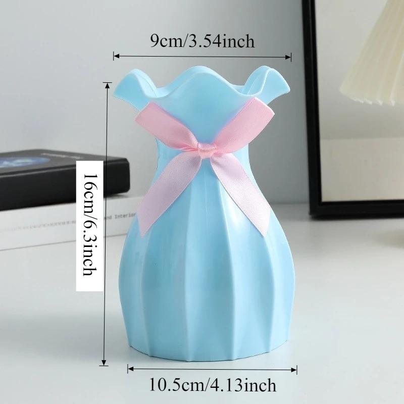 Moderne Plastik-Blumenvase Wasserwellen-Blumentopf 1/2 Stück Körbe Ästhetische Raumdekoration Wohnzimmerdekorationen Ornamente Jarron