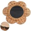 Bathroom Vanity Mirror Decorative Mirror Living Room Garden Dimensions 15cm Easy Wall Mounting Rustic Rattan Frame