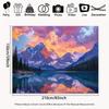 2D Sunset Mountain Lake 2D Backdrop, Landscape Decor