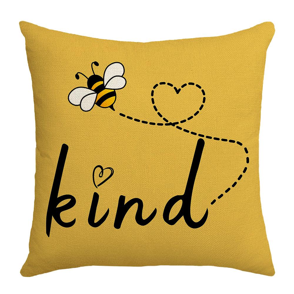 Bee Day Pillow Cartoon Spring and Summer Sofa Pillow Living Room Decoration Sunflower New Printed Pillow Cover