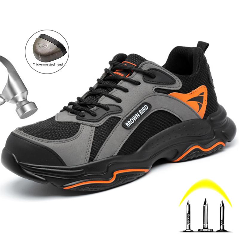 Sneakers da Lavoro Traspiranti Uomo Donna Scarpe Antinfortunistiche da Lavoro con Puntale in Acciaio Scarpe Protettive Calzature da Lavoro Leggere Anti-Schiacciamento