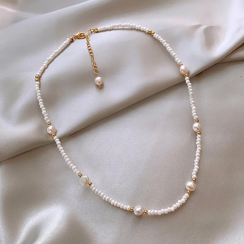 Promotion  Trendy Natural Freshwater Pearl 14K Gold Filled Ladies Chains Necklace Wholesale For Women Gifts