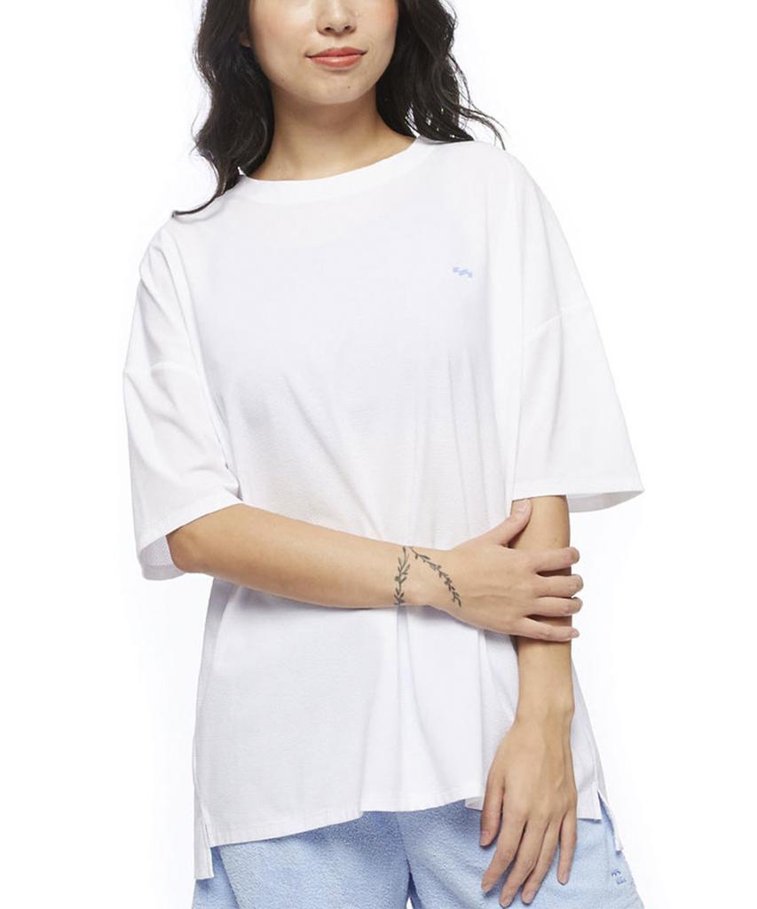 BILLABONG Women'S Eclipse Logo Loose Fit Short Sleeve T-Shirt White